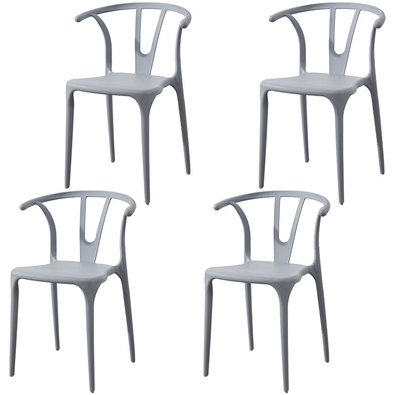 Modern Style Stackable Chair Dining Armless Chair with Plastic Legs for Kitchen