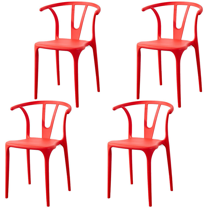 Modern Style Stackable Chair Dining Armless Chair with Plastic Legs for Kitchen