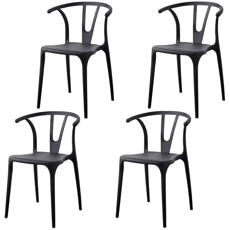 Modern Style Stackable Chair Dining Armless Chair with Plastic Legs for Kitchen