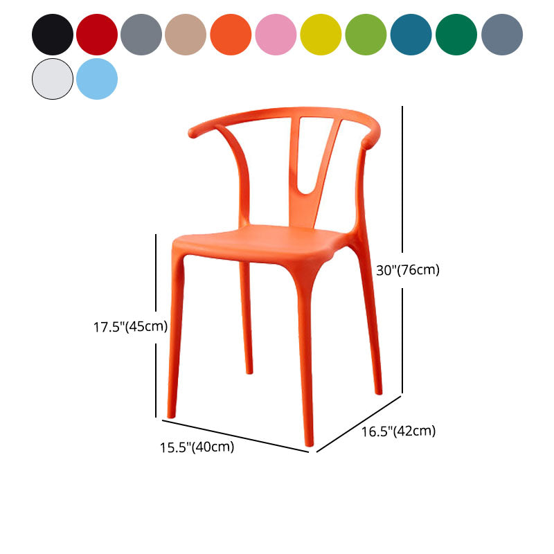 Modern Style Stackable Chair Dining Armless Chair with Plastic Legs for Kitchen