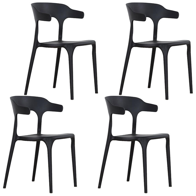 Contemporary Style Stackable Chairs Dining Armless Chairs with Plastic Legs for Kitchen