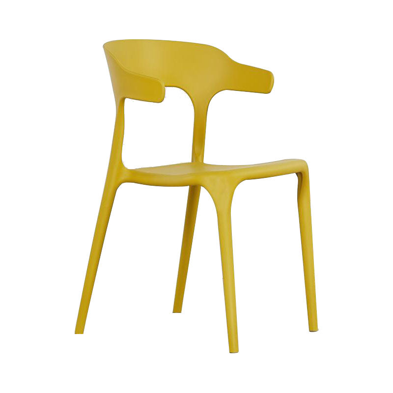 Contemporary Style Stackable Chairs Dining Armless Chairs with Plastic Legs for Kitchen