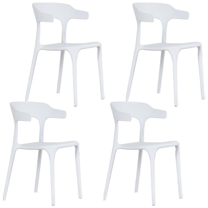 Contemporary Style Stackable Chairs Dining Armless Chairs with Plastic Legs for Kitchen