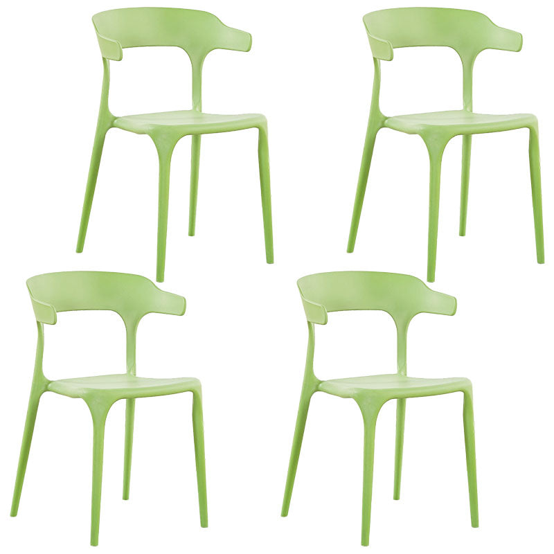 Contemporary Style Stackable Chairs Dining Armless Chairs with Plastic Legs for Kitchen