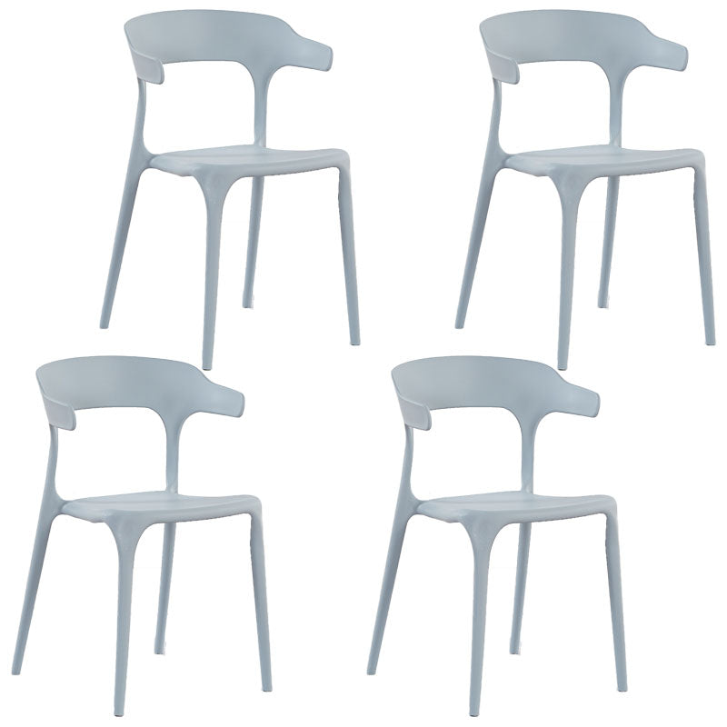 Contemporary Style Stackable Chairs Dining Armless Chairs with Plastic Legs for Kitchen