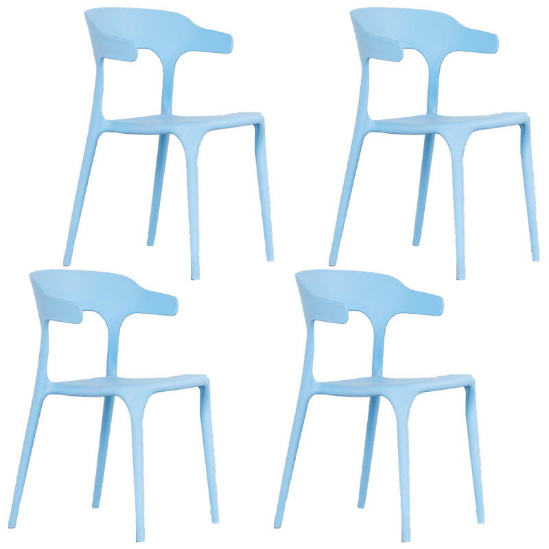 Contemporary Style Stackable Chairs Dining Armless Chairs with Plastic Legs for Kitchen