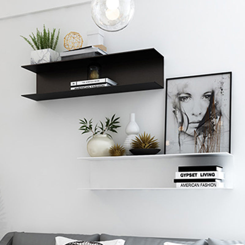 Wall Mounted Industrial Bookshelf Iron Frame and Shelf for Living Room