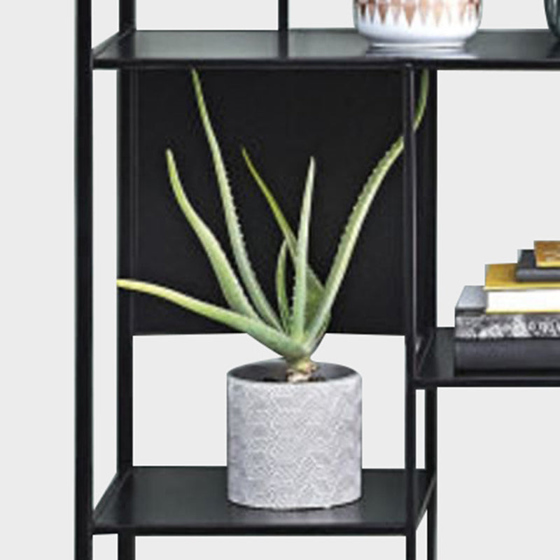 Industrial Style Metal Bookshelf Black Open Shelf Bookcase for Office