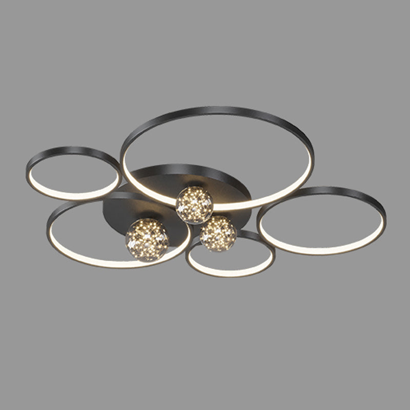 Round Shape LED Ceiling Lamp Modern Iron 8 Lights Flush Mount for Living Room