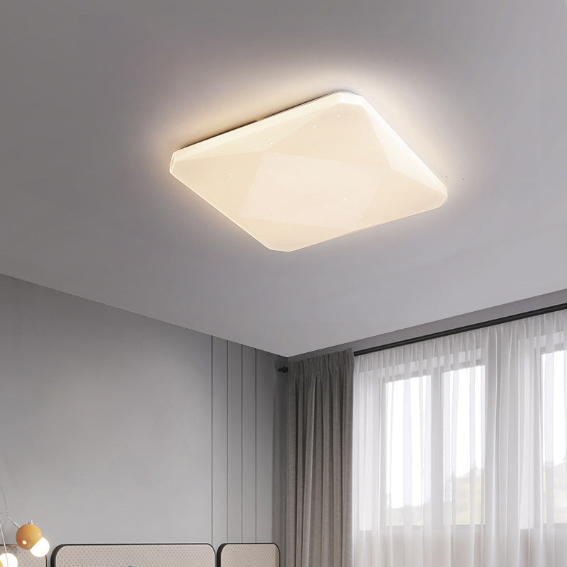 Moderne Flush -Leuchten quadratische Metall 1 Leicht Flush -Mount -Lampen in Weiß