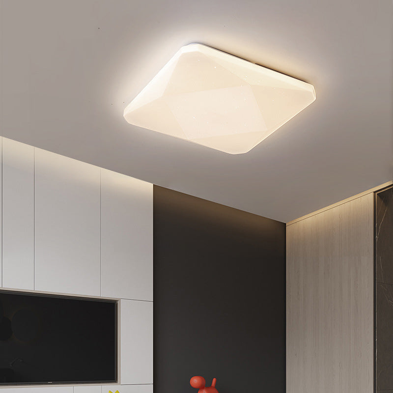 Moderne Flush -Leuchten quadratische Metall 1 Leicht Flush -Mount -Lampen in Weiß