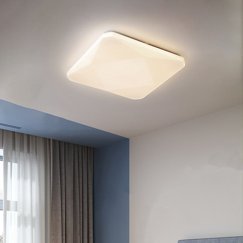 Moderne Flush -Leuchten quadratische Metall 1 Leicht Flush -Mount -Lampen in Weiß