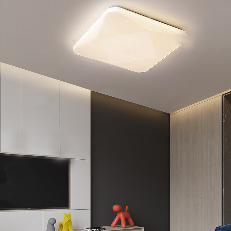 Moderne Flush -Leuchten quadratische Metall 1 Leicht Flush -Mount -Lampen in Weiß