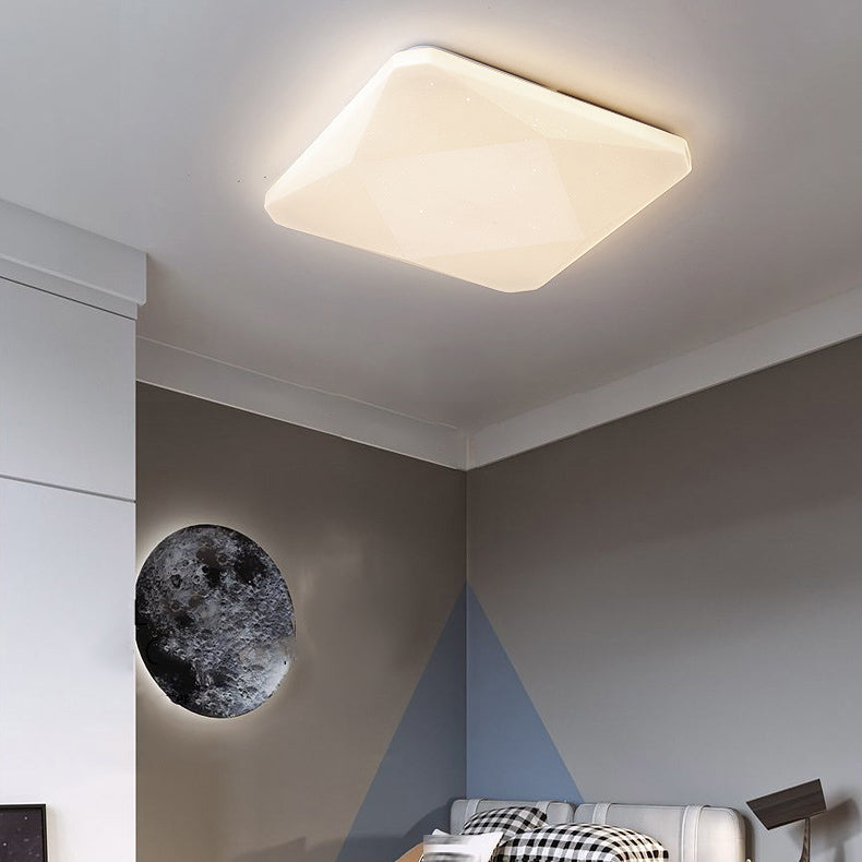 Moderne Flush -Leuchten quadratische Metall 1 Leicht Flush -Mount -Lampen in Weiß