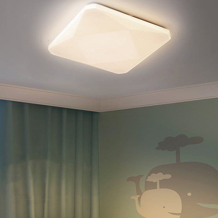 Moderne Flush -Leuchten quadratische Metall 1 Leicht Flush -Mount -Lampen in Weiß