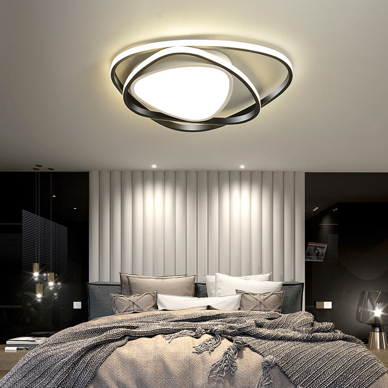 Modern Flush Light Fixtures Triangle Metal 3 Light Flush Mount Lamps for Bedroom