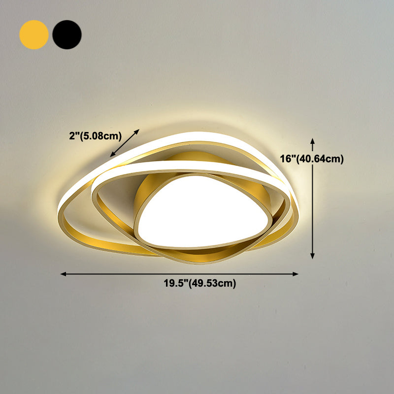 Lámparas modernas de luz triangular de metal 3 lámparas de montaje de descarga de luz para dormitorio