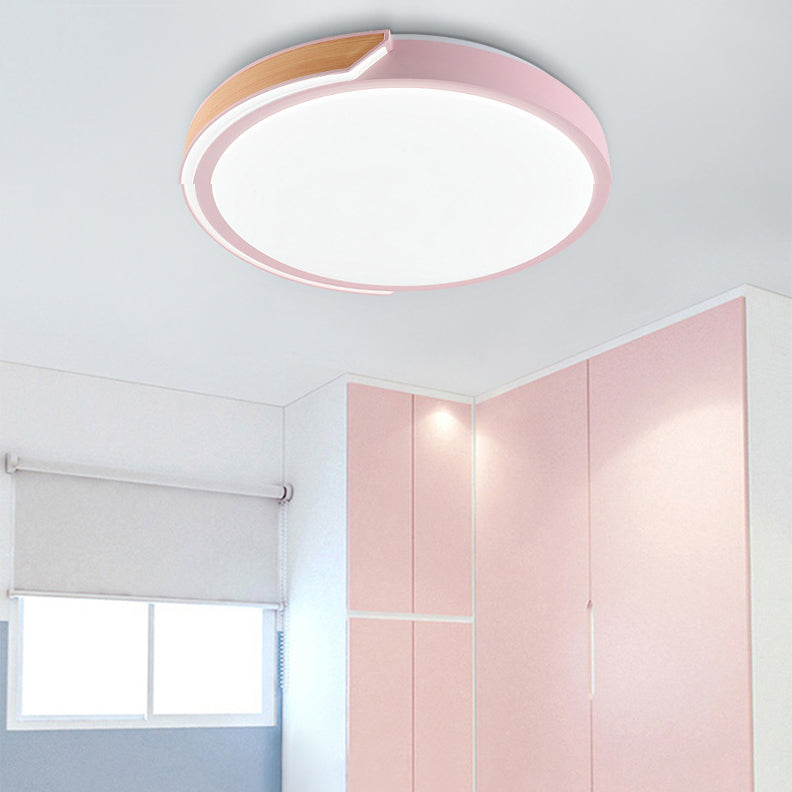 Modern Style Circle Shape Ceiling Light Metal 1 Light Ceiling Lighting for Bedroom