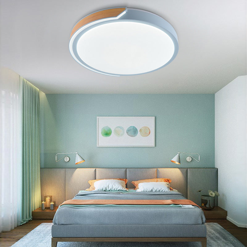 Modern Style Circle Shape Ceiling Light Metal 1 Light Ceiling Lighting for Bedroom