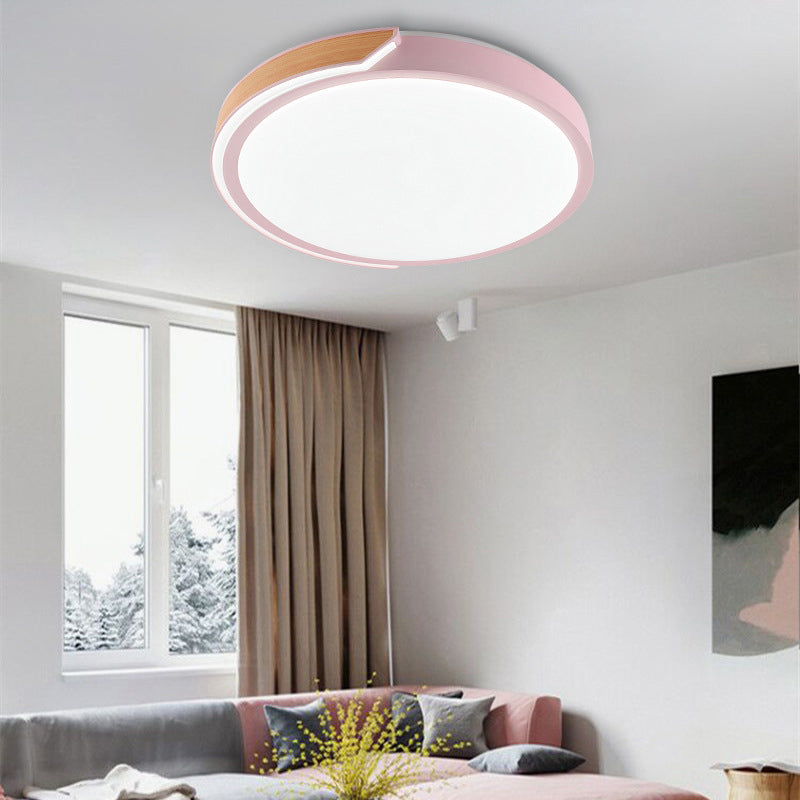 Modern Style Circle Shape Ceiling Light Metal 1 Light Ceiling Lighting for Bedroom