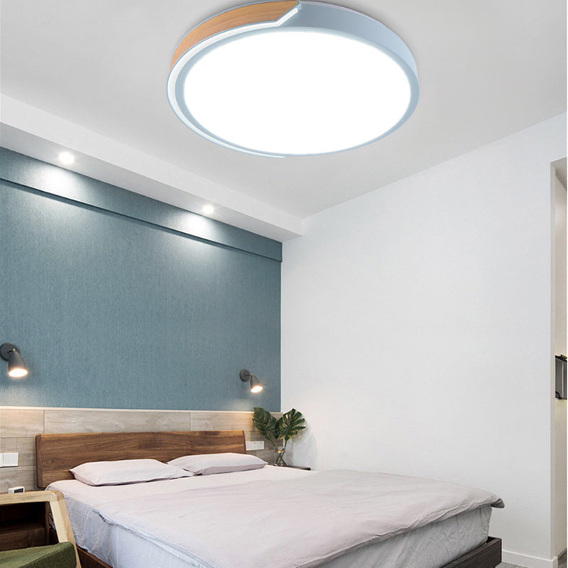 Modern Style Circle Shape Ceiling Light Metal 1 Light Ceiling Lighting for Bedroom