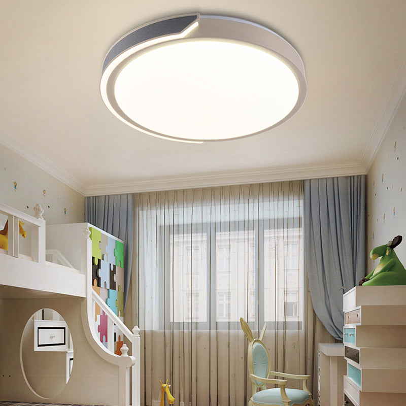 Modern Style Circle Shape Ceiling Light Metal 1 Light Ceiling Lighting for Bedroom