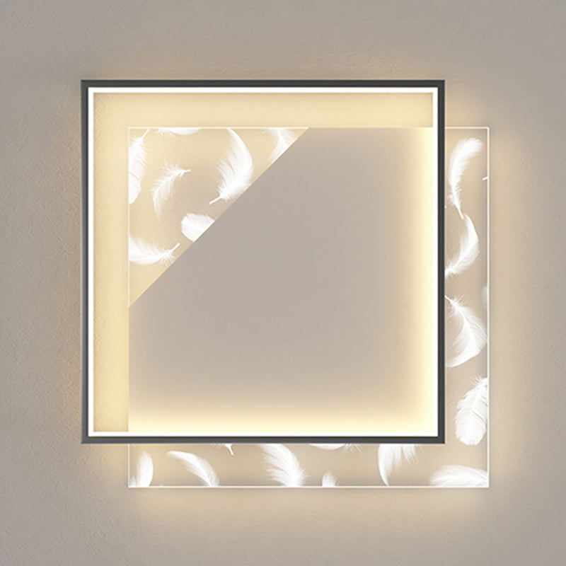 Plafond de forme carré de style moderne métal métal 2 éclairage de plafond lumineux pour salle à manger