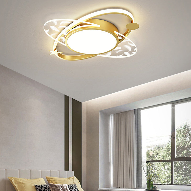 Modern Style Geometry Shape Ceiling Light Metal 1 Light Ceiling Lighting for Dining Room