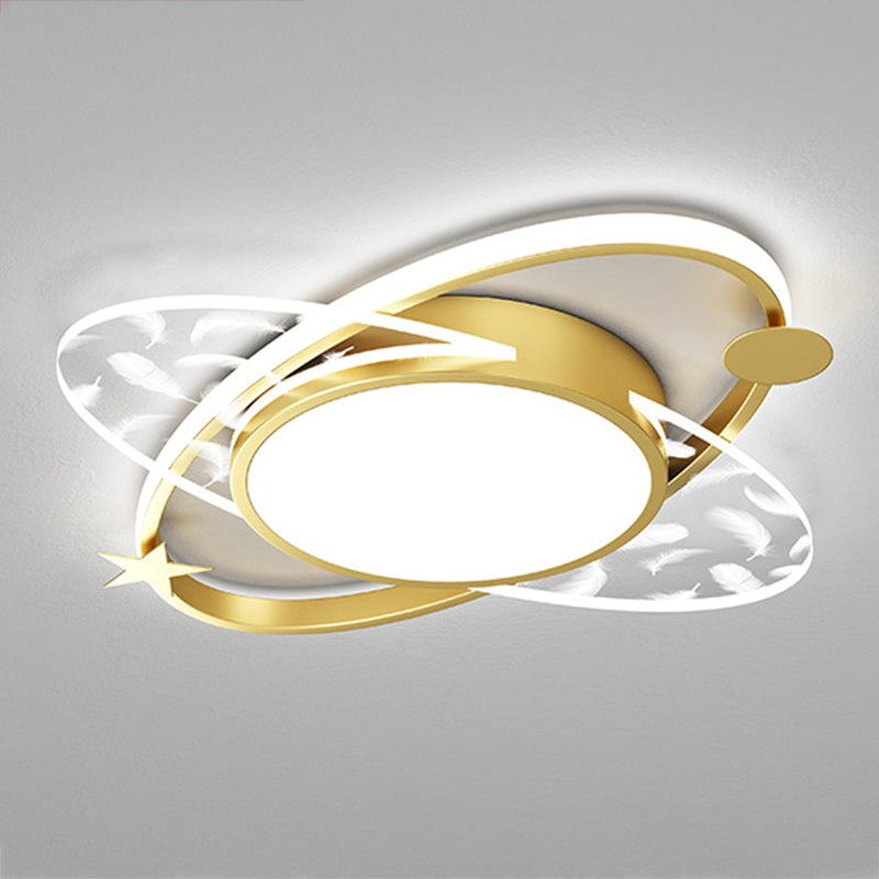 Modern Style Geometry Shape Ceiling Light Metal 1 Light Ceiling Lighting for Dining Room