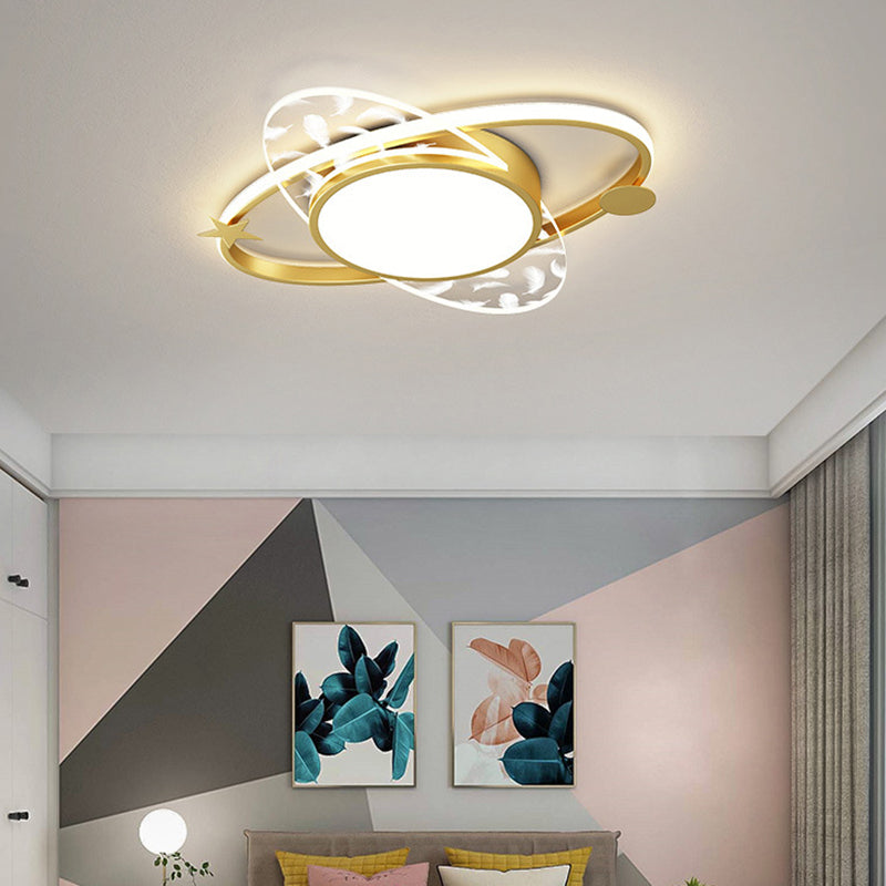 Modern Style Geometry Shape Ceiling Light Metal 1 Light Ceiling Lighting for Dining Room