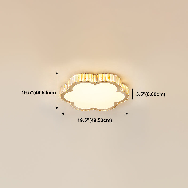 Crystal Lumier Crystal 1 Light Light Flush Mount Plafond en or