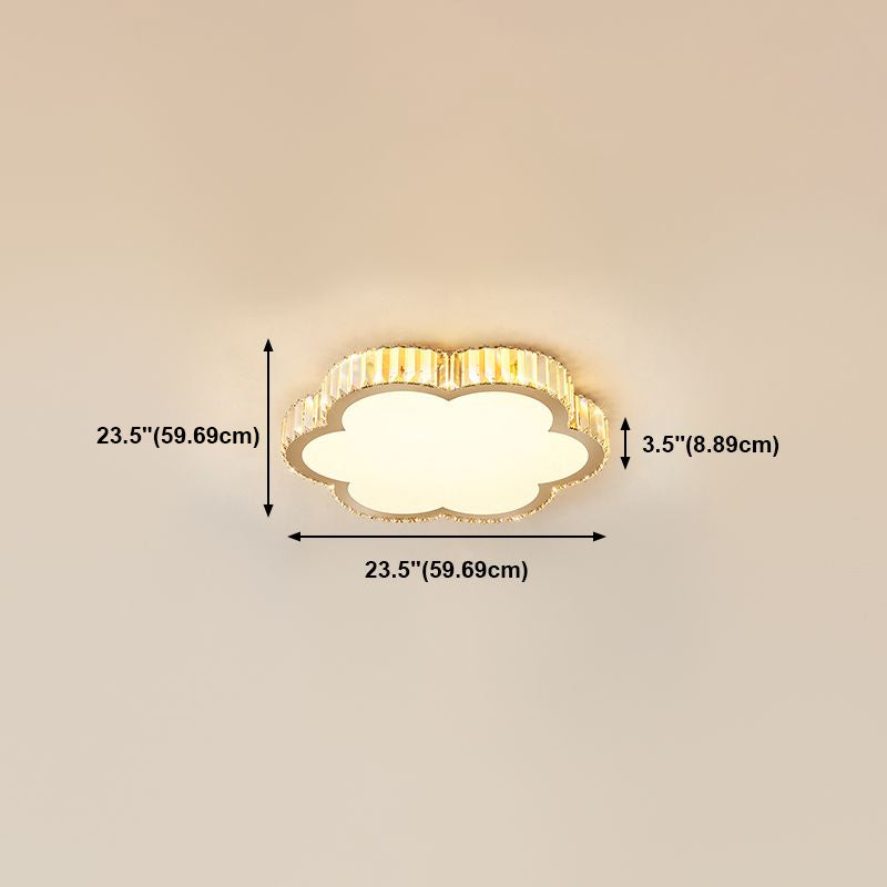 Cristal de luz de descarga contemporánea 1 Light Flush Mount Techo Accesorio en oro