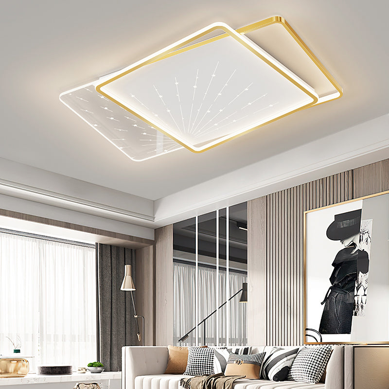 Forme de géométrie de style moderne Assients de plafond en métal 2 lumières montées au plafond lumineux