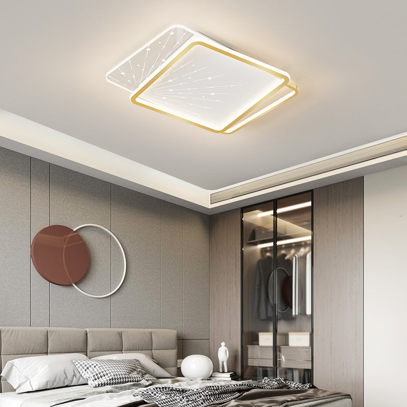 Forme de géométrie de style moderne Assients de plafond en métal 2 lumières montées au plafond lumineux