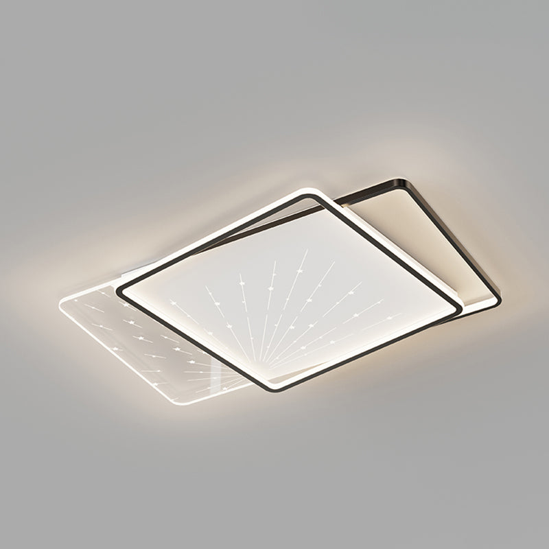 Forme de géométrie de style moderne Assients de plafond en métal 2 lumières montées au plafond lumineux