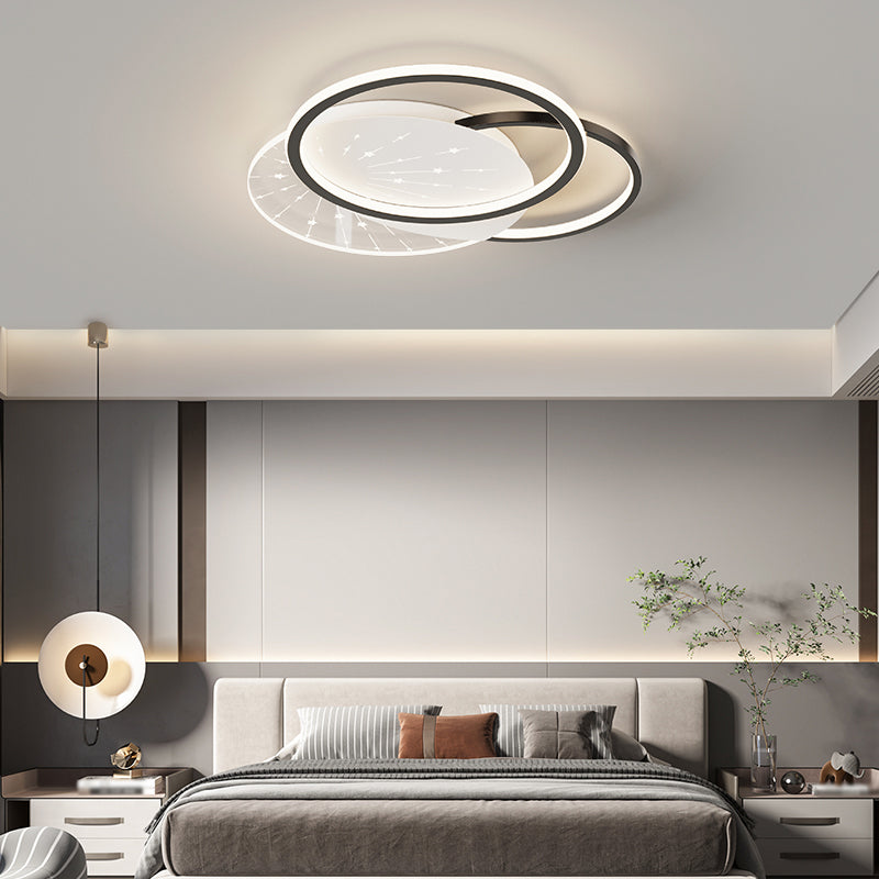 Forme de géométrie de style moderne Assients de plafond en métal 2 lumières montées au plafond lumineux