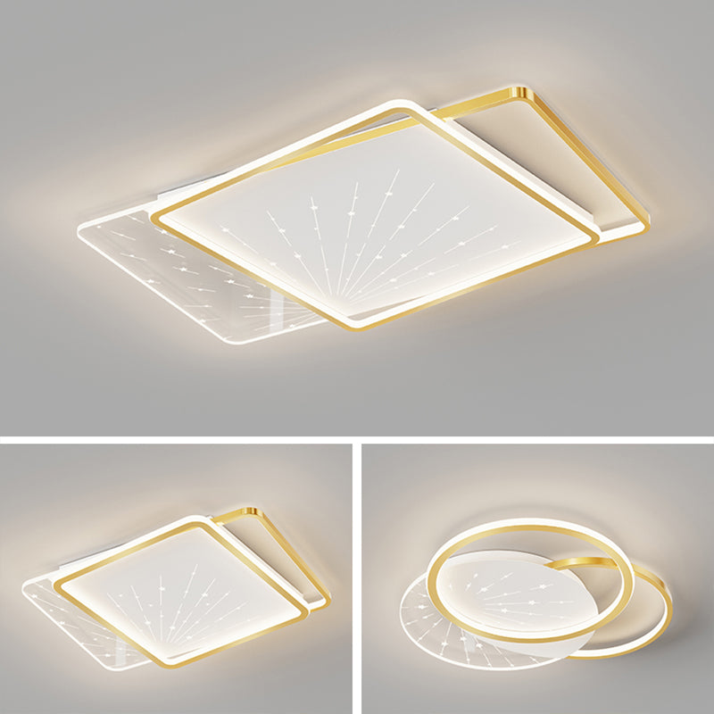 Moderne stijl geometrie vorm plafondarmaturen metaal 2 licht plafond gemonteerde lichten