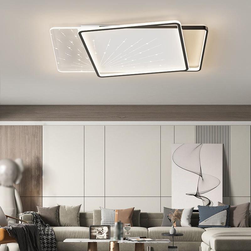 Forme de géométrie de style moderne Assients de plafond en métal 2 lumières montées au plafond lumineux