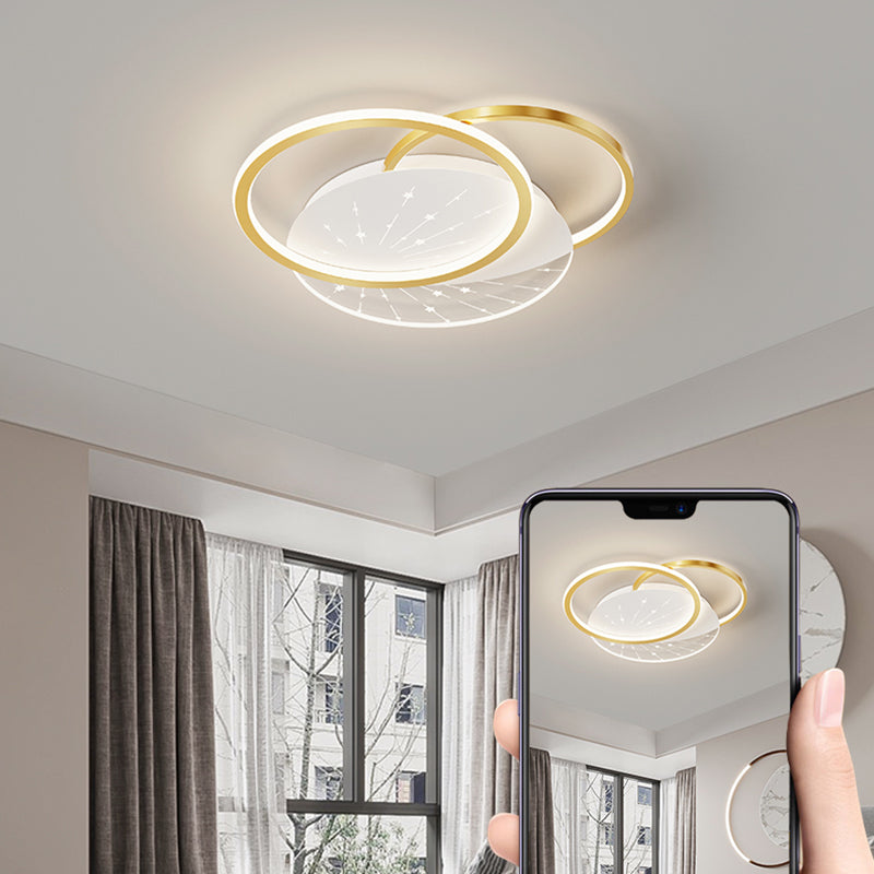 Forme de géométrie de style moderne Assients de plafond en métal 2 lumières montées au plafond lumineux