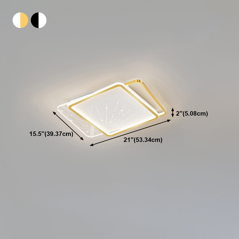 Forme de géométrie de style moderne Assients de plafond en métal 2 lumières montées au plafond lumineux