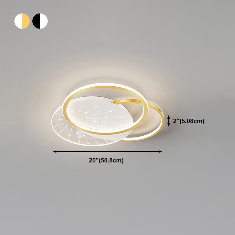 Forme de géométrie de style moderne Assients de plafond en métal 2 lumières montées au plafond lumineux