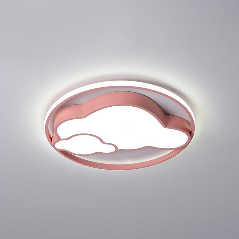 Forma rotonda in metallo a fiuto leggero stile per bambini 2 luci a filo con soffitto a soffitto