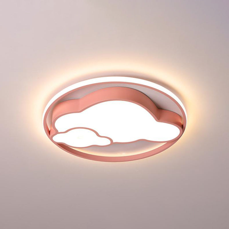 Forma rotonda in metallo a fiuto leggero stile per bambini 2 luci a filo con soffitto a soffitto