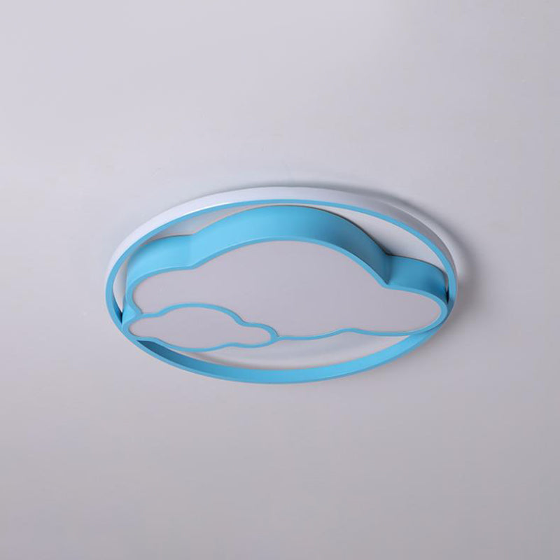 Forma rotonda in metallo a fiuto leggero stile per bambini 2 luci a filo con soffitto a soffitto