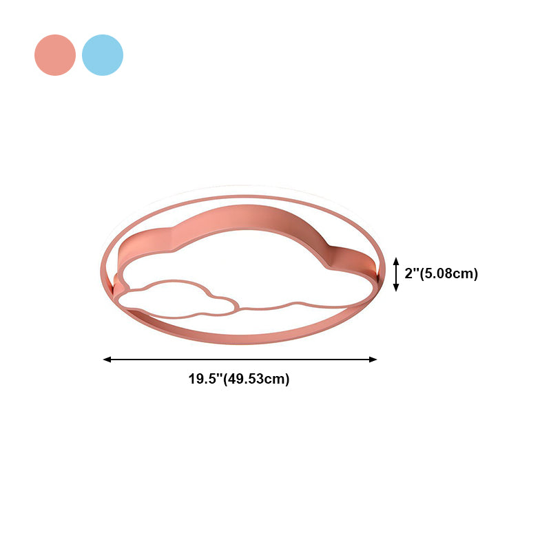 Metal de forma redonda Flush Luz de techo Estilo para niños 2 luces Fixes de luz de techo al ras del techo