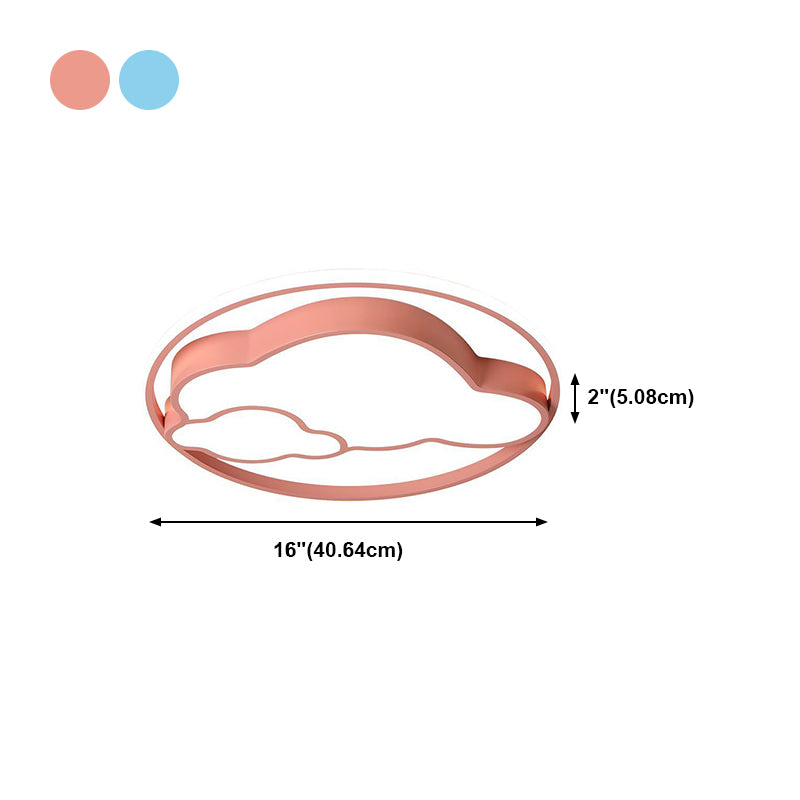 Metal de forma redonda Flush Luz de techo Estilo para niños 2 luces Fixes de luz de techo al ras del techo