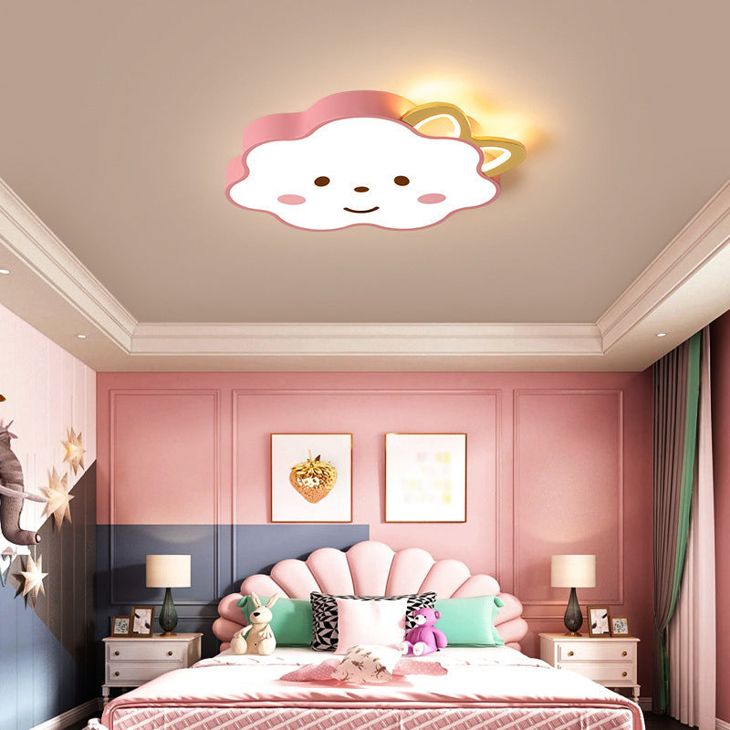 Metal Cloud Shape Flush Ceiling Light Kid Style 2 Lights Flush Ceiling Light Fixtures