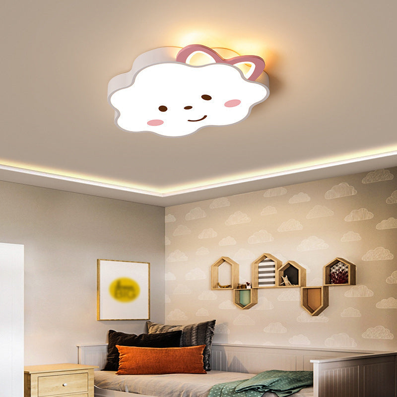 Forma di nuvola in metallo a fiuto leggero stile per bambini 2 luci a filo a soffitto a soffitto