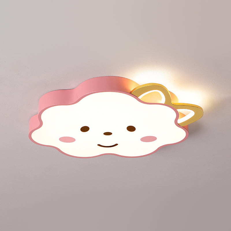 Forma di nuvola in metallo a fiuto leggero stile per bambini 2 luci a filo a soffitto a soffitto