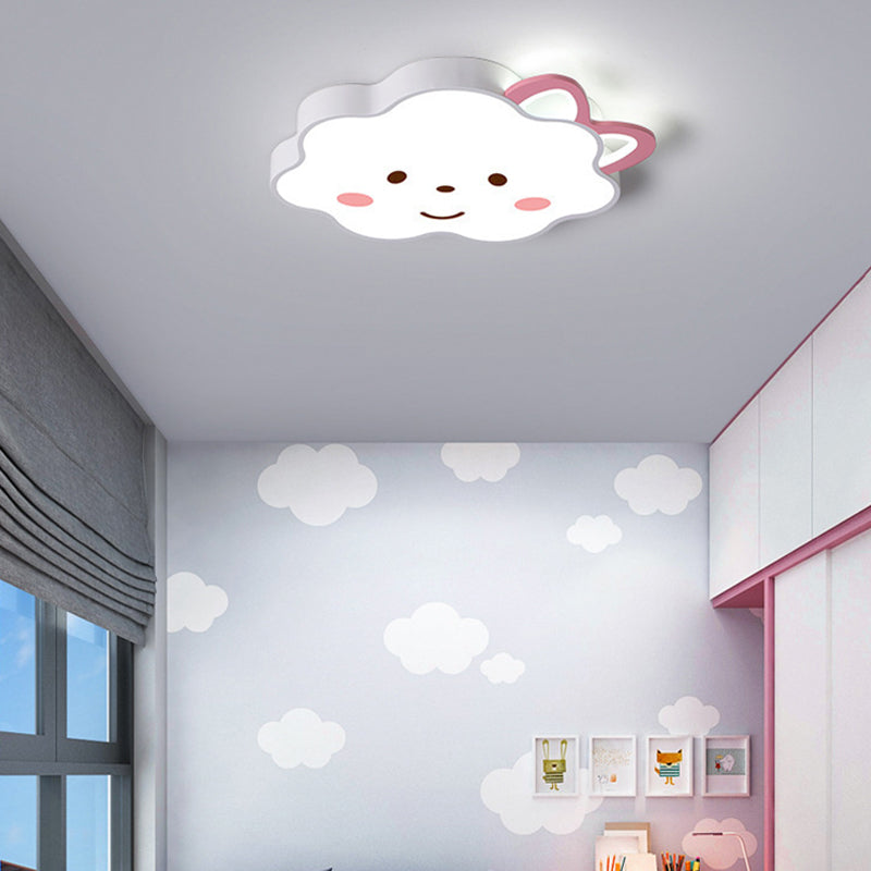 Metal Cloud Shape Flush Ceiling Light Kid Style 2 Lights Flush Ceiling Light Fixtures